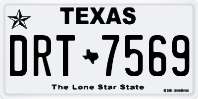 TX license plate DRT7569