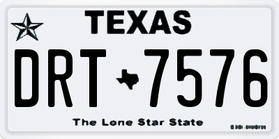 TX license plate DRT7576