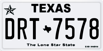 TX license plate DRT7578