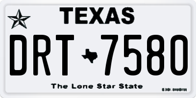 TX license plate DRT7580