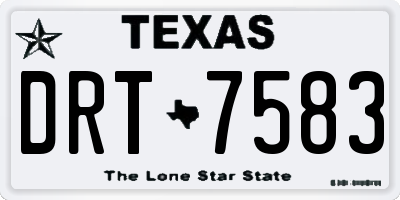 TX license plate DRT7583