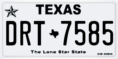 TX license plate DRT7585