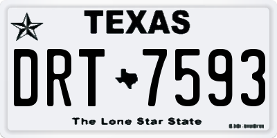 TX license plate DRT7593