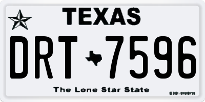 TX license plate DRT7596