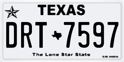 TX license plate DRT7597