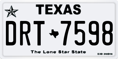 TX license plate DRT7598