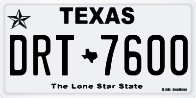 TX license plate DRT7600