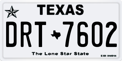 TX license plate DRT7602