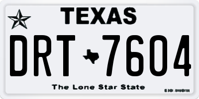 TX license plate DRT7604