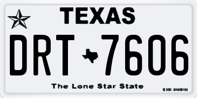 TX license plate DRT7606
