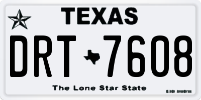TX license plate DRT7608