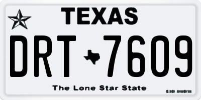 TX license plate DRT7609