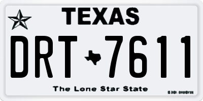 TX license plate DRT7611