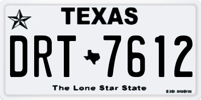 TX license plate DRT7612