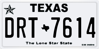 TX license plate DRT7614