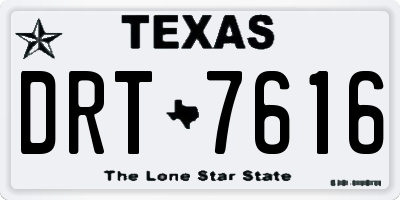 TX license plate DRT7616