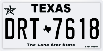 TX license plate DRT7618