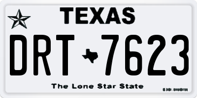 TX license plate DRT7623