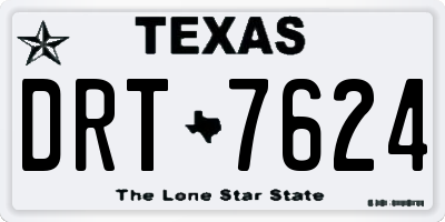 TX license plate DRT7624
