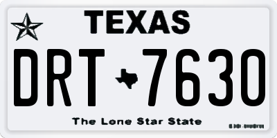 TX license plate DRT7630