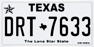 TX license plate DRT7633