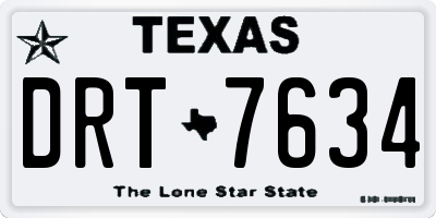 TX license plate DRT7634