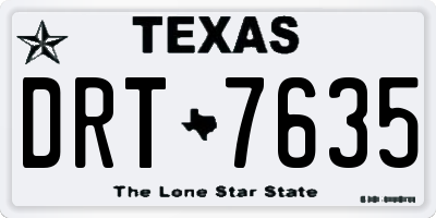 TX license plate DRT7635