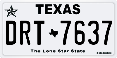 TX license plate DRT7637
