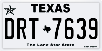 TX license plate DRT7639
