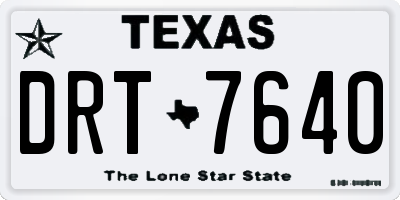TX license plate DRT7640