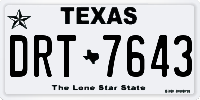 TX license plate DRT7643