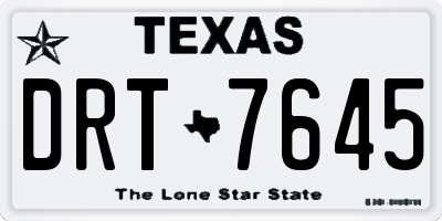 TX license plate DRT7645