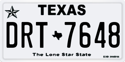 TX license plate DRT7648