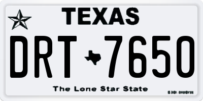 TX license plate DRT7650