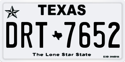 TX license plate DRT7652