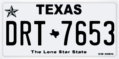 TX license plate DRT7653