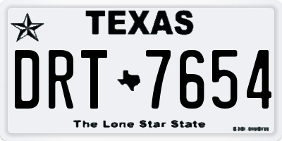TX license plate DRT7654