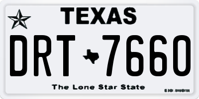 TX license plate DRT7660