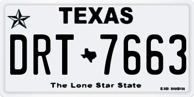 TX license plate DRT7663