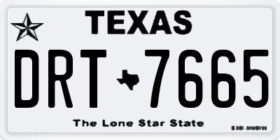 TX license plate DRT7665