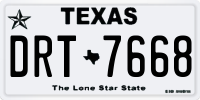 TX license plate DRT7668
