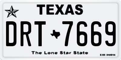 TX license plate DRT7669