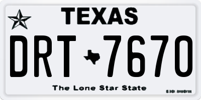 TX license plate DRT7670