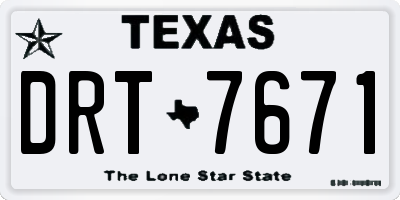 TX license plate DRT7671