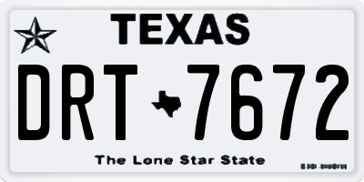 TX license plate DRT7672