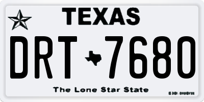 TX license plate DRT7680