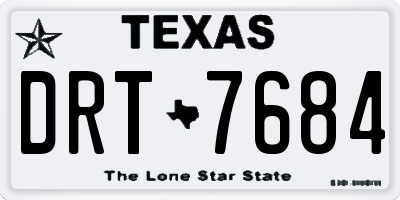 TX license plate DRT7684