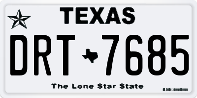 TX license plate DRT7685