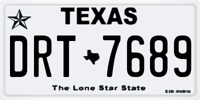 TX license plate DRT7689