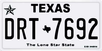 TX license plate DRT7692
